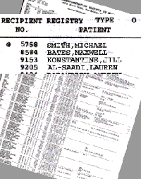 Sample of Recipient Registry