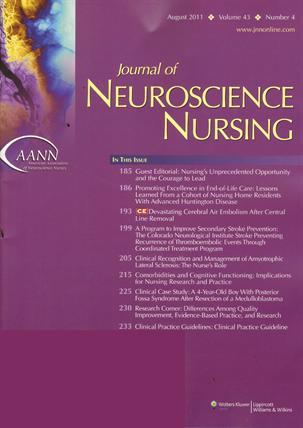 Journal of Neuroscience Nursing Cover