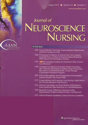 Journal of Neuroscience Nursing Cover