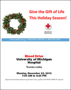 Holiday Blood Drive Flyer