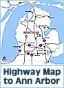 Highway Map to Ann Arbor